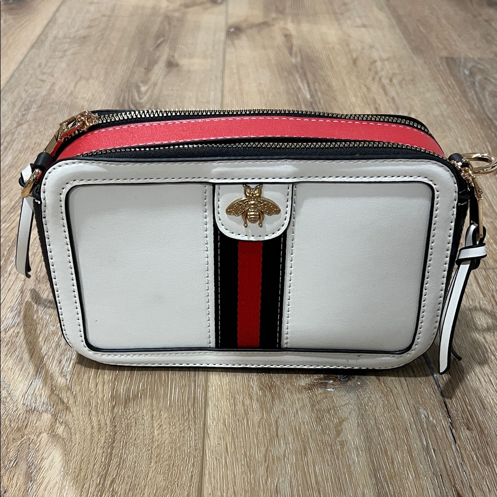 Bee Emblem Red Shoulder/Camera Bag